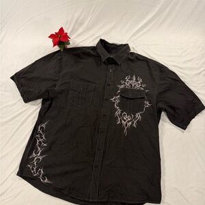 Y2K Agile Courture Men’s Polo Shirt Black / Grey Size XXXL